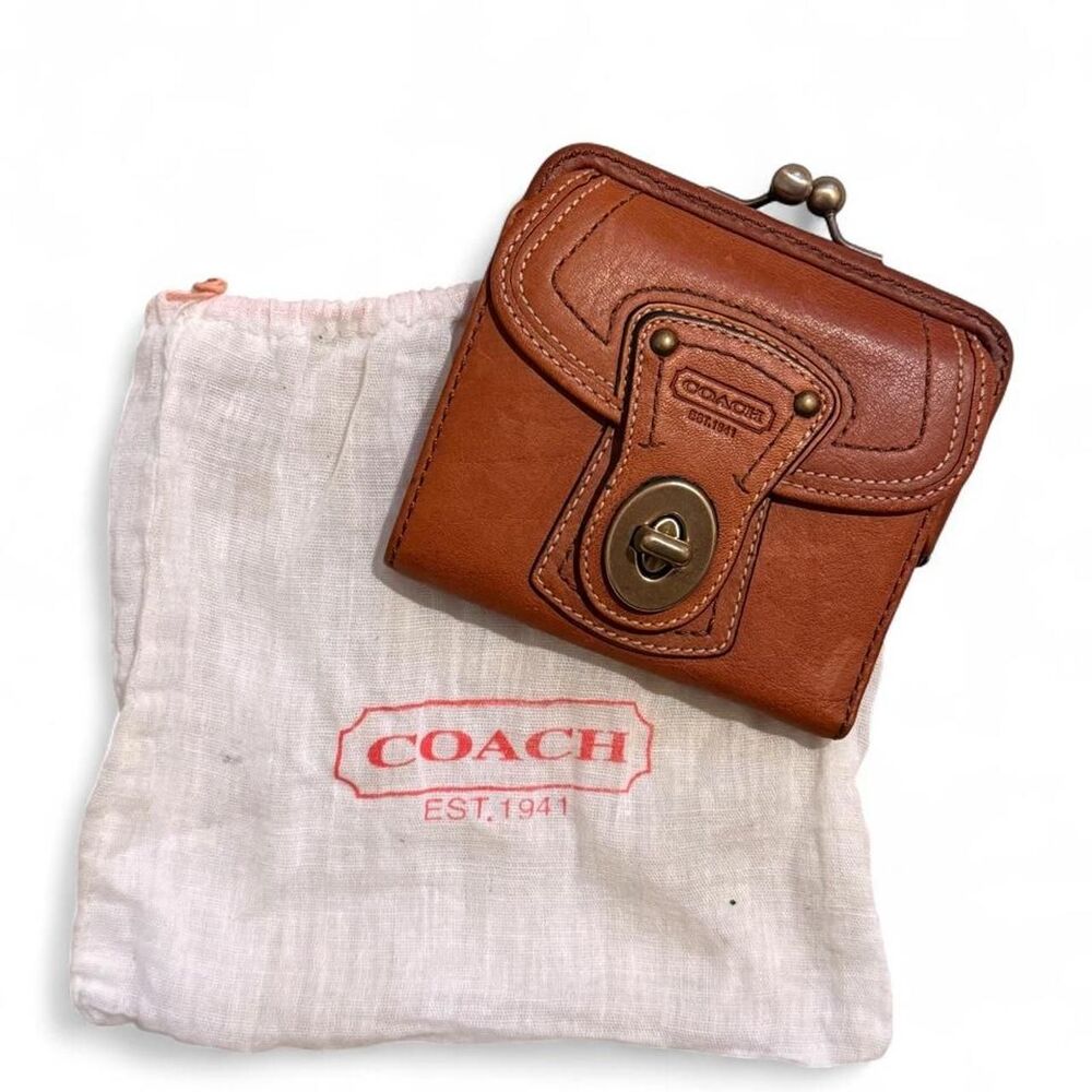 Coach 65th Anniversary Legacy Turnlock Kisslock Leather Wallet